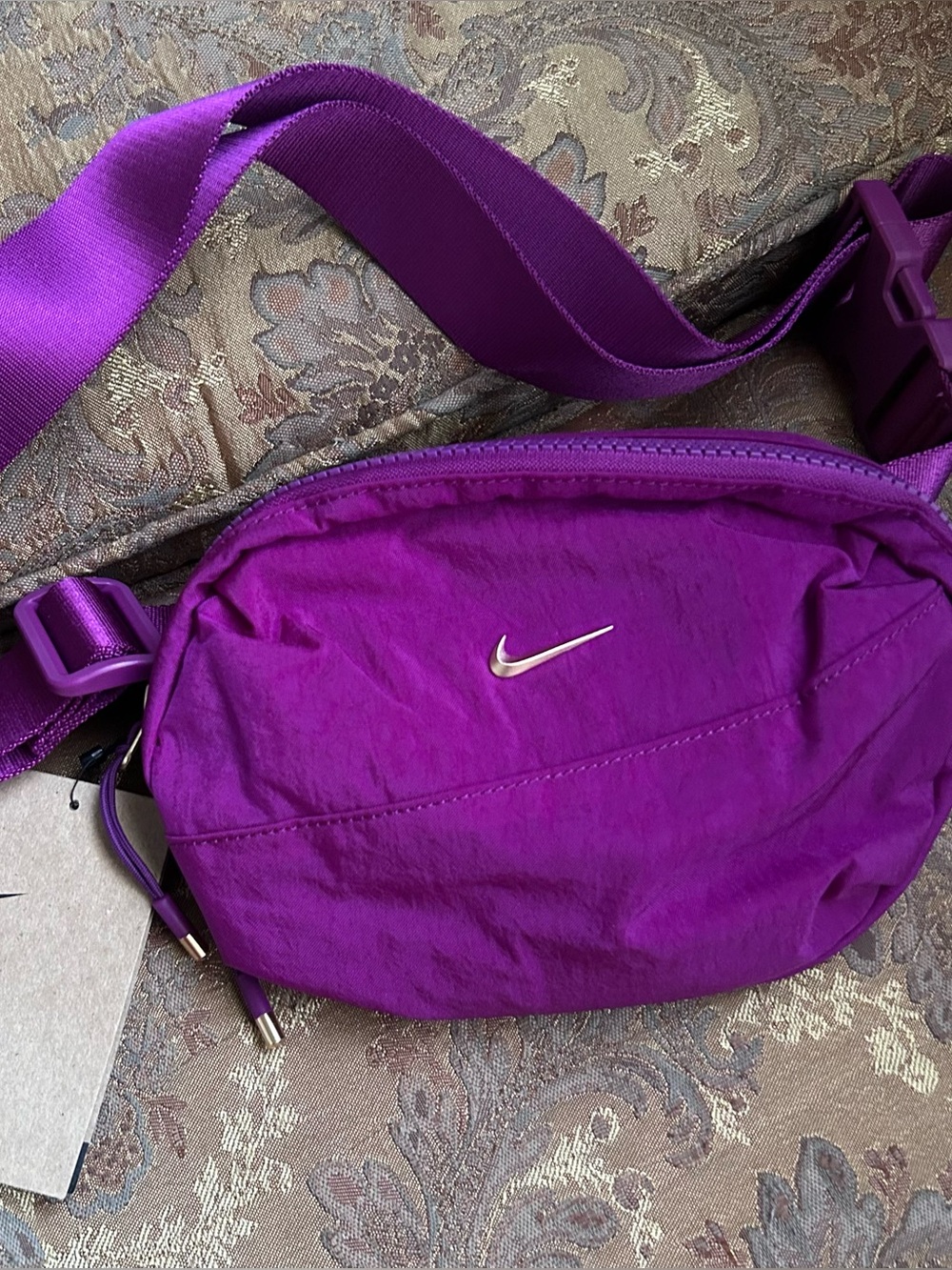 Nike Aura Purple Crossbody Waist Bag with Swoosh Accent